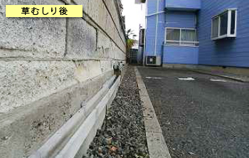 アパート清掃・草むしり後 - シルバー掃除代行郡山